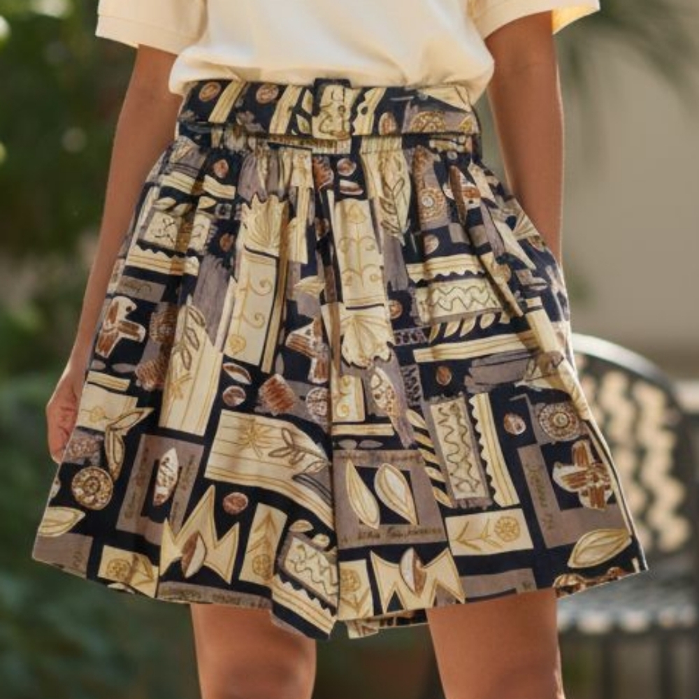 Vintage High Waisted Belted 2 Pc. Y2K Shorts Set SZ S